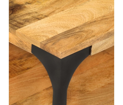 Mesa de centro con 2 alturas acero y madera mango 100x55x38 cm