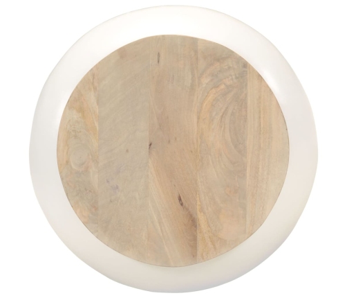 vidaXL Mesa de centro de madera maciza de mango blanca 51x51x27 cm