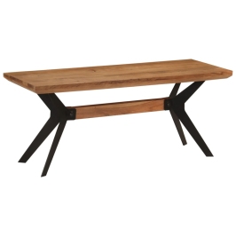 Banco de comedor madera maciza acacia y acero 110x40x46 cm