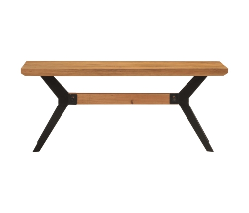 Banco de comedor madera maciza acacia y acero 110x40x46 cm