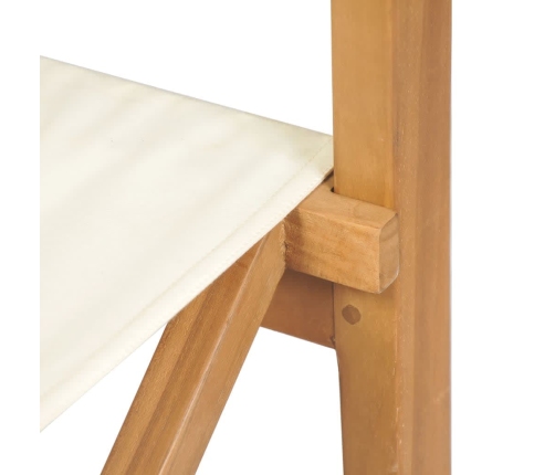 Sillas de director plegables 2 uds madera maciza teca crema