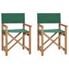 Sillas de director plegables 2 uds madera maciza teca verde