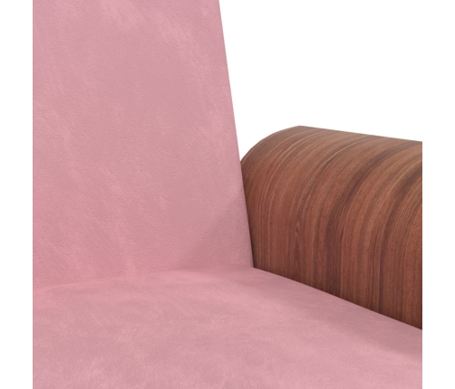 Sofá cama con portavasos terciopelo rosa