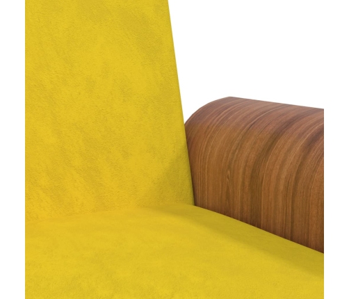 Sofá cama con portavasos terciopelo amarillo