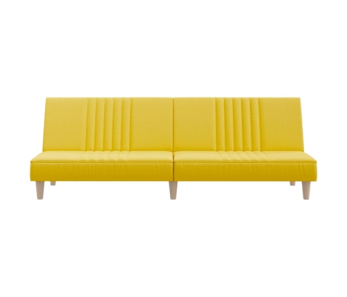 Sofá cama de tela amarillo claro