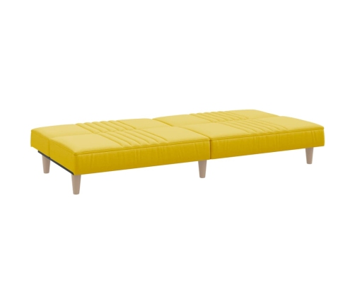 Sofá cama de tela amarillo claro