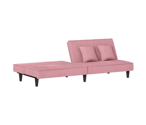 Sofá cama terciopelo rosa