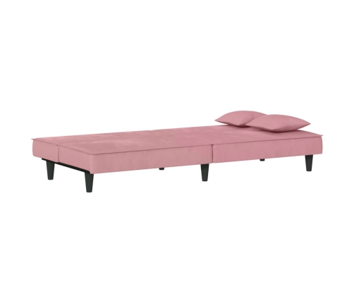 Sofá cama terciopelo rosa