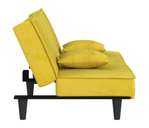 Sofá cama de terciopelo amarillo