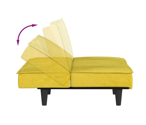 Sofá cama de terciopelo amarillo