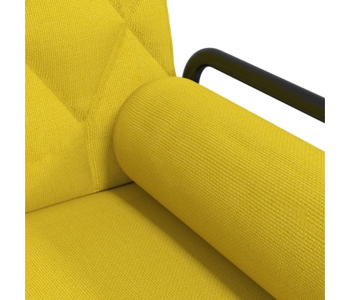 Sofá cama con reposabrazos tela amarillo claro