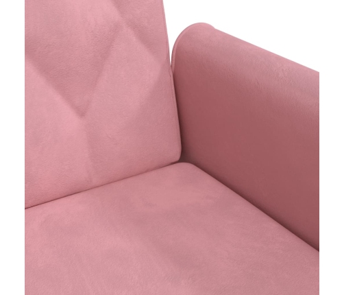 Sofá cama con reposabrazos terciopelo rosa