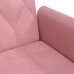 Sofá cama con reposabrazos terciopelo rosa