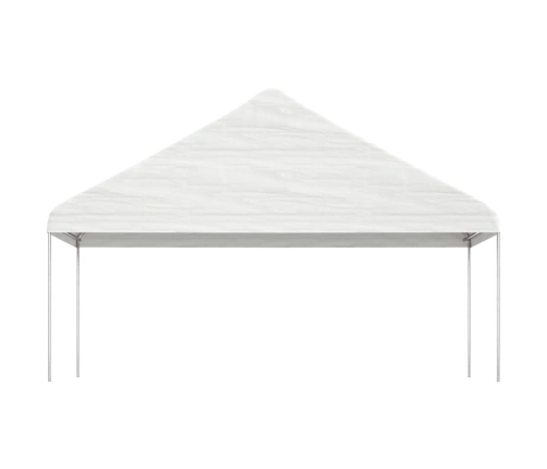 Cenador con techo polietileno blanco 5,88x2,23x3,75 m