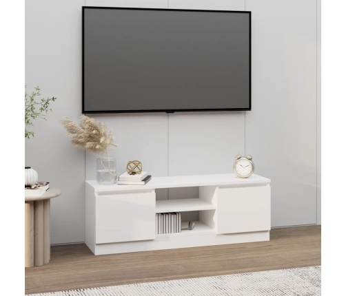 Mueble de TV con puerta blanco 102x30x36 cm