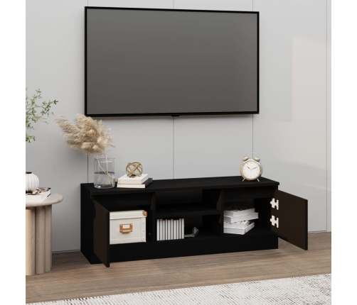 vidaXL Mueble de TV con puerta negro 102x30x36 cm