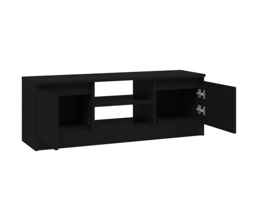 vidaXL Mueble de TV con puerta negro 102x30x36 cm