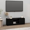 vidaXL Mueble de TV con puerta negro 102x30x36 cm