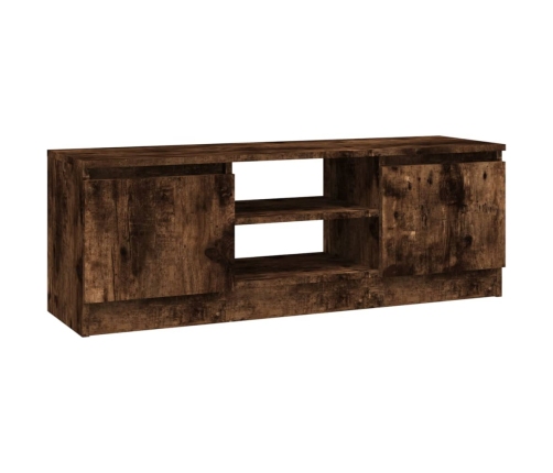 Mueble de TV con puerta roble ahumado 102x30x36 cm