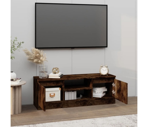 vidaXL Mueble de TV con puerta roble ahumado 102x30x36 cm