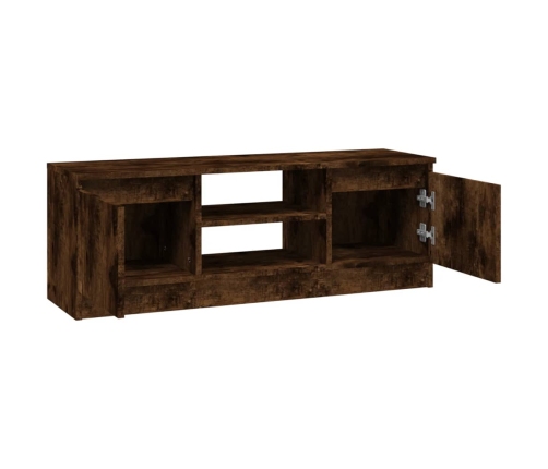 Mueble de TV con puerta roble ahumado 102x30x36 cm