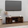 Mueble de TV con puerta roble ahumado 102x30x36 cm