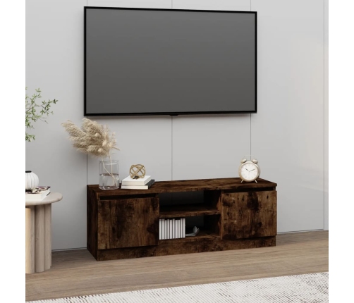 vidaXL Mueble de TV con puerta roble ahumado 102x30x36 cm