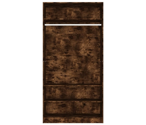 Armario madera contrachapada color roble ahumado 100x50x200 cm