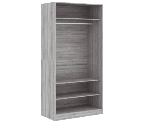 Armario de madera contrachapada gris Sonoma 100x50x200 cm