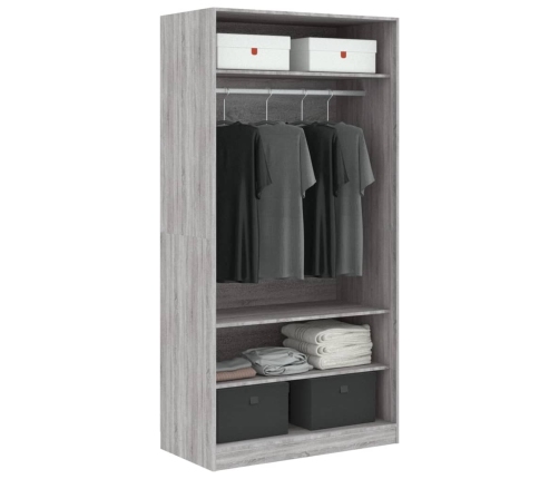 Armario de madera contrachapada gris Sonoma 100x50x200 cm