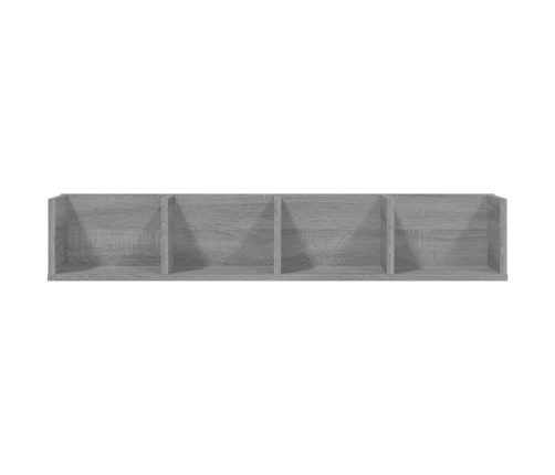 vidaXL Estante de pared para CD madera contrachapada gris 100x18x18 cm