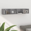 vidaXL Estante de pared para CD madera contrachapada gris 100x18x18 cm