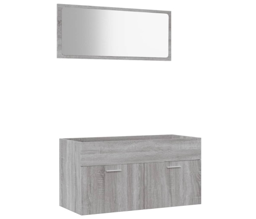 Set de muebles de baño 2 pzas madera contrachapada gris sonoma