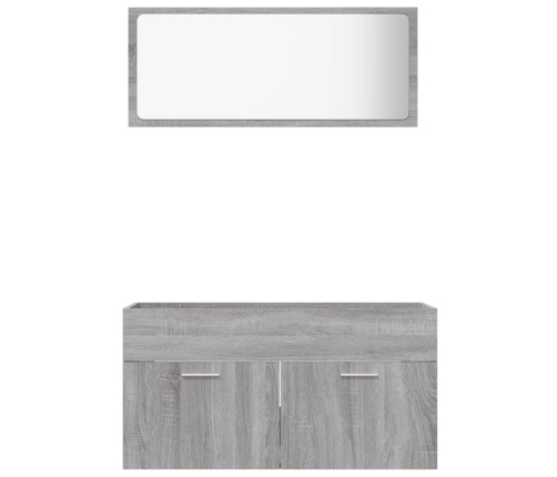 Set de muebles de baño 2 pzas madera contrachapada gris sonoma