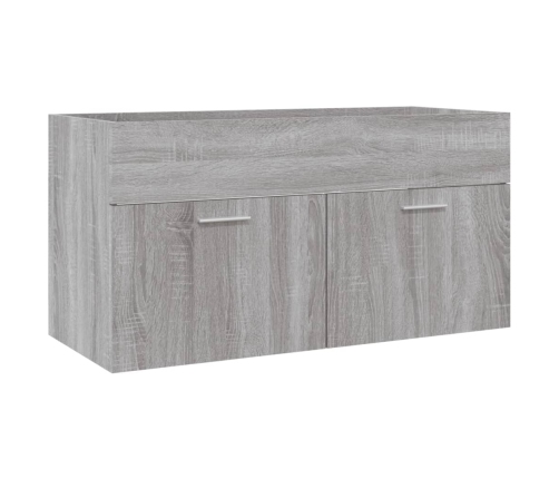 Set de muebles de baño 2 pzas madera contrachapada gris sonoma