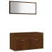 Set de muebles baño 2 pzas madera contrachapada marrón roble