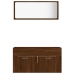 Set de muebles baño 2 pzas madera contrachapada marrón roble