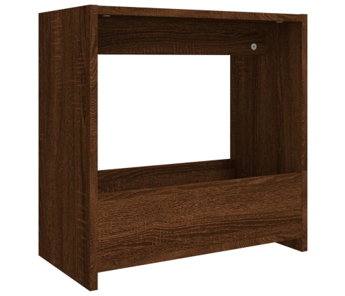 Mesa auxiliar madera contrachapada roble marrón 50x26x50 cm