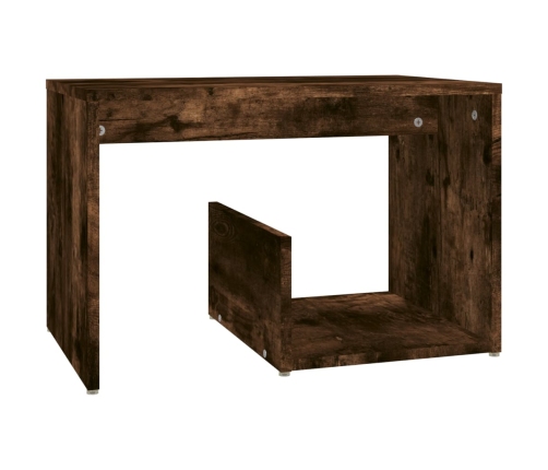 vidaXL Mesa auxiliar madera contrachapada roble ahumado 59x36x38 cm