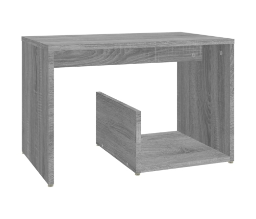 Mesa auxiliar madera contrachapada gris Sonoma 59x36x38 cm