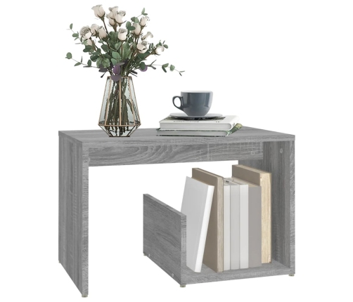 Mesa auxiliar madera contrachapada gris Sonoma 59x36x38 cm