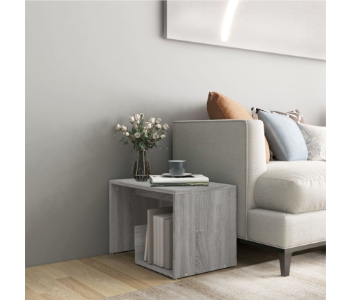 Mesa auxiliar madera contrachapada gris Sonoma 59x36x38 cm