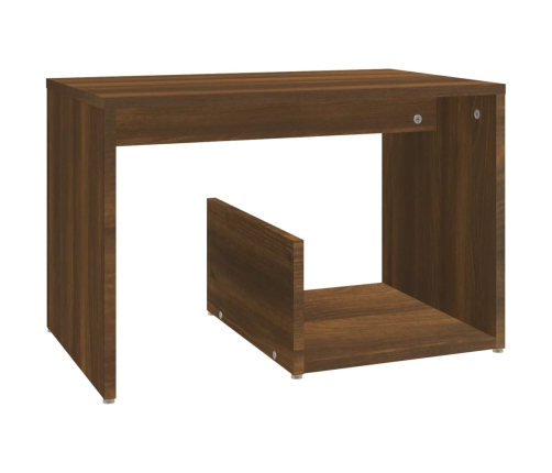 Mesa auxiliar madera contrachapada roble marrón 59x36x38 cm