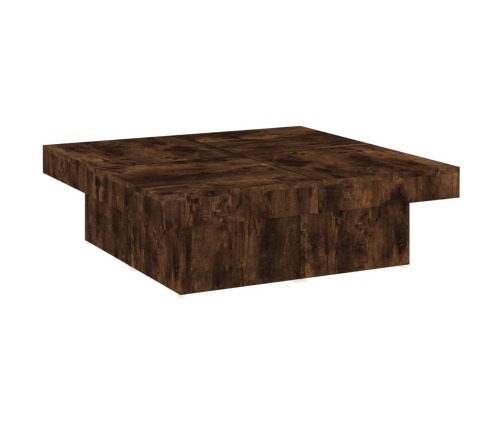 Mesa de centro madera contrachapada roble ahumado 90x90x28 cm