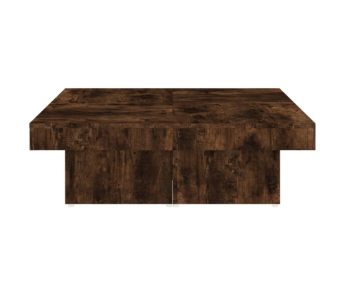 Mesa de centro madera contrachapada roble ahumado 90x90x28 cm