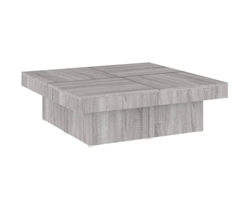 Mesa de centro madera contrachapada gris Sonoma 90x90x28 cm