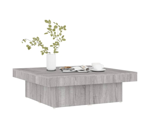 Mesa de centro madera contrachapada gris Sonoma 90x90x28 cm