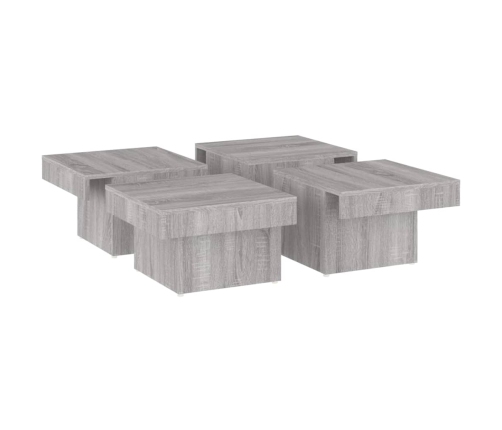 Mesa de centro madera contrachapada gris Sonoma 90x90x28 cm