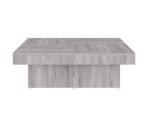 Mesa de centro madera contrachapada gris Sonoma 90x90x28 cm