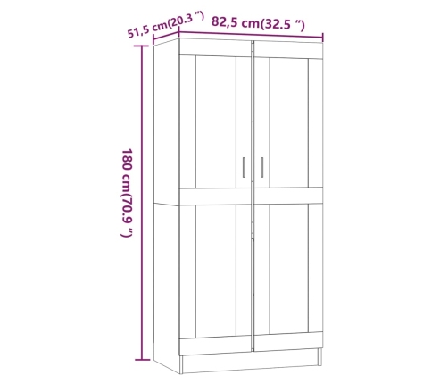 Armario de madera contrachapada gris Sonoma 82,5x51,5x180 cm